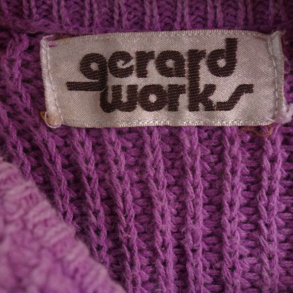 Gerard Works Women's Size Small Cable Knit Purple Tank Top Shirt #1386 - Picture 3 of 7